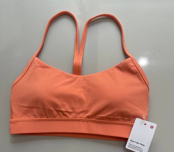 Lululemon Flow Y Bra Nulu Light Support Coral Kiss Size 4