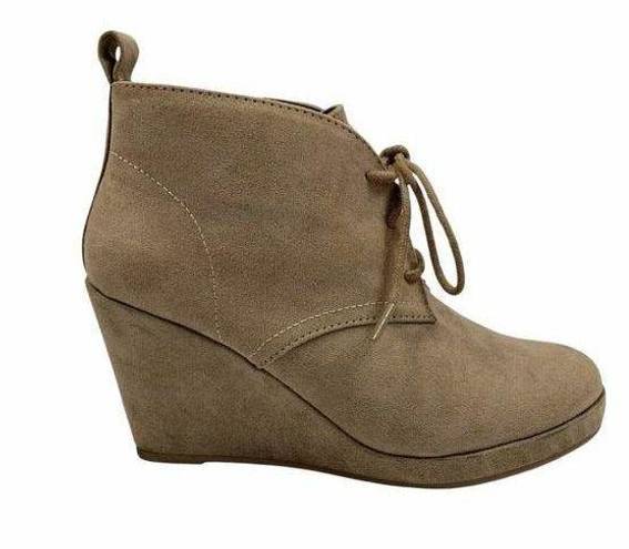 DV by Dolce Vit DV Dolce Vita Vegan Suede Lace Up Wedge Ankle Boot