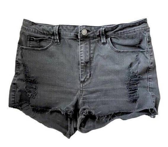 Guess Vintage  jean shorts black denim distressed faded grunge punk women's 30