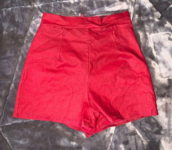 Windsor Red High Waist Shorts