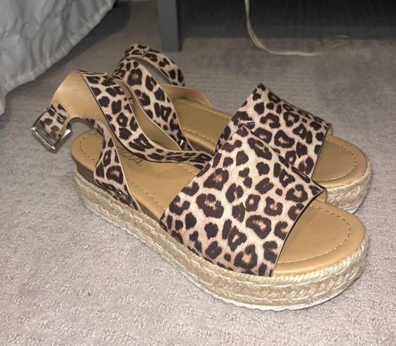 Soda Shoes Cheetah Print Platform Sandals