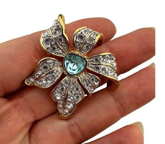 Vintage Nolan Miller Rhinestone Flower Pendant