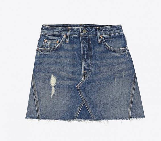 GRLFRND NWT  EVA A-FRAME GUSSET DENIM SKIRT WALK THIS WAY