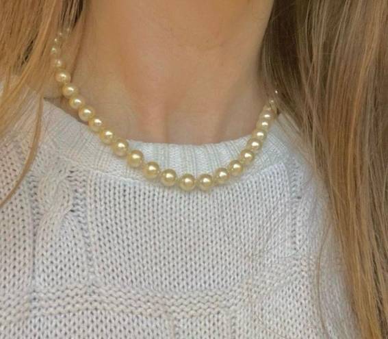 American Vintage Vintage “Sylvie” Pearl Hand Knotted Necklace Elegant Classic Style Minimal