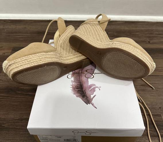 Jessica Simpson ZILKIO Beige Espadrille Wedge Sandal Size 10