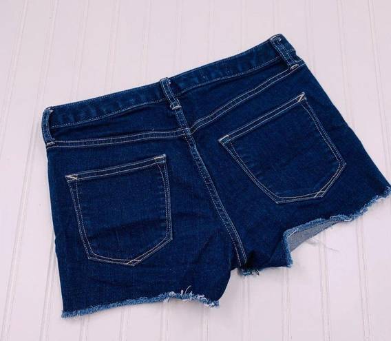 Gap 1969  Women's Slim‎ Cut Off Maddie Short Size 26R Mid Rise Raw Hem Dark Wash