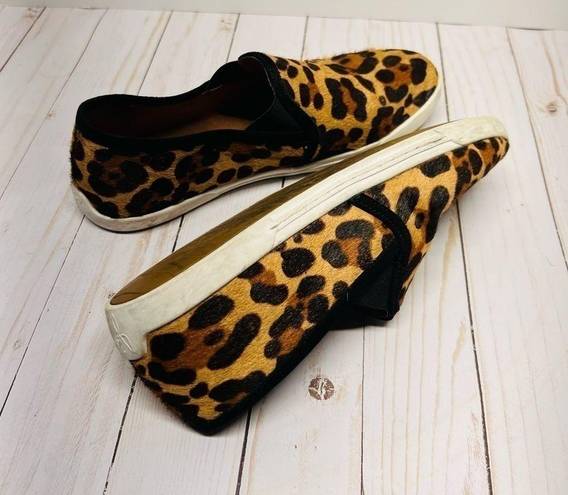 Joie  Kidmore Leopard Print Calf Hair Slip on Sneakers Size 40