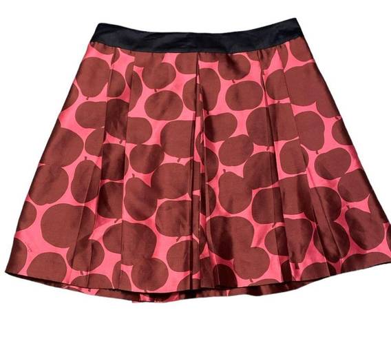 Juicy Couture NWOT!  Apple Pear Print Pleated Silk Fit & Flare Skater Skirt 8