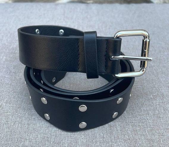 Guess  Jeans black faux leather belt with silver studs Size small (42 inches)