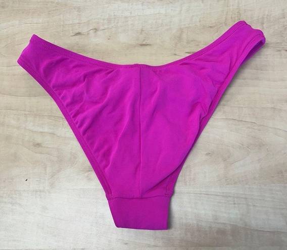 Robin Piccone  Olivia Knot Front High Leg Bikini Bottoms Size Small Fuchsia