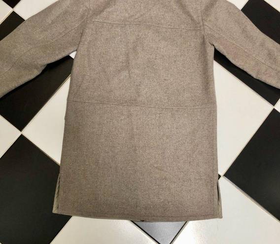 Tommy Hilfiger Vintage 90s Y2K  Wool Blend Pea Coat Removable Hood Tan Preppy szS