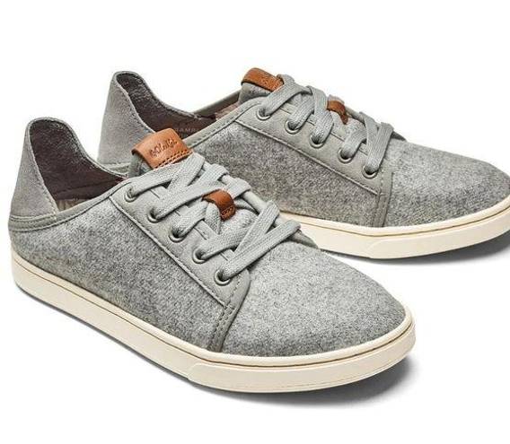 Olukai  Pehuea Li Hulu Grey Wool Sneakers