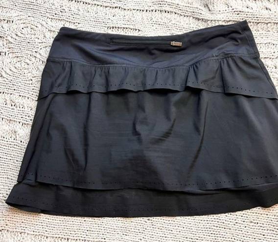 Athleta  Laser Run Black Layered‎ Athletic Tennis Skirt Size M