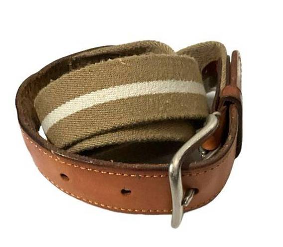 Uniqlo  canvas leather combo stripe belt medium