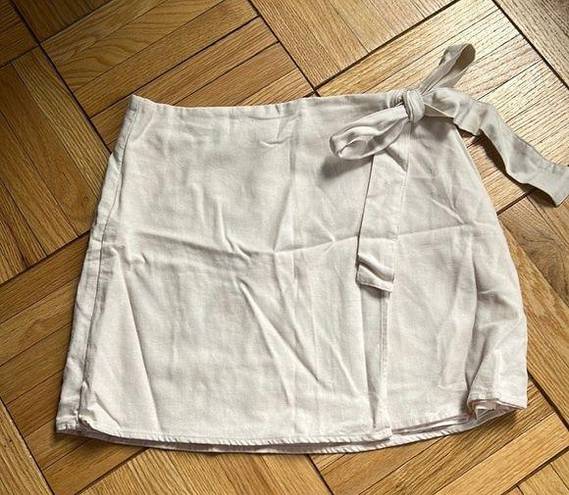 Cream Linen Skirt Size M