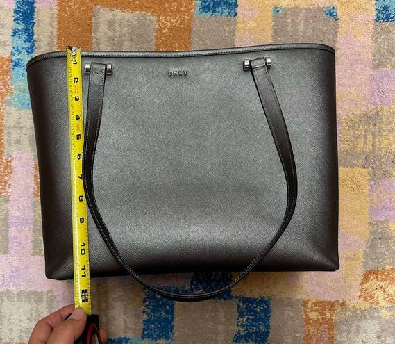 DKNY  Leather Gray Tote Bag