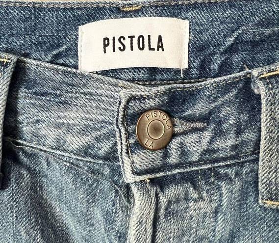 Pistola  Cassie Super High Rise Straight Leg Distressed Jeans Ripped Size 28