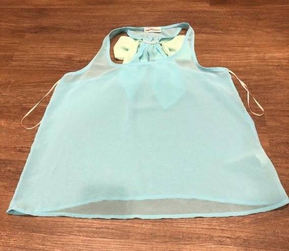 Dainty Hooligan Sheer  Racerback Racer Back Tank Top Bow Loose Flowy S SM Small