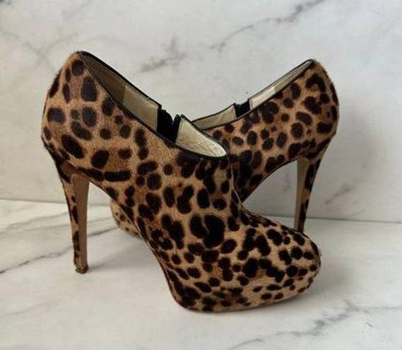 Brian Atwood  Leopard Print Ankle Boots SIze 38.5