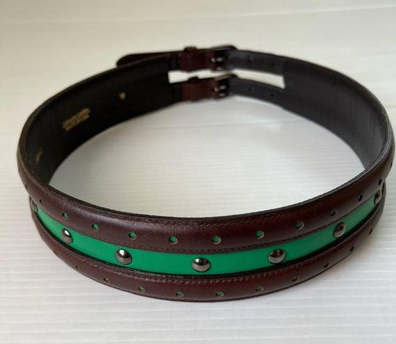 Oscar de la Renta  Vintage Double Buckle Leather Belt , M