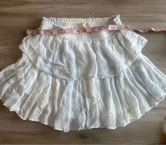 Love Shack Fancy  S White Tiered Cottage Core Mini Skirt