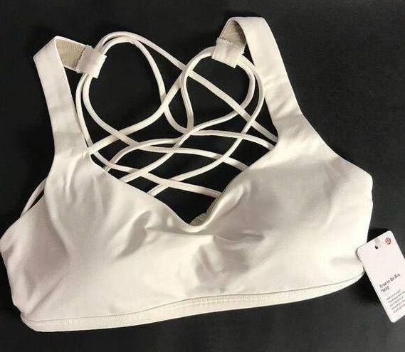 Lululemon NWT  Free to Be Bra *Wild white, lined. Size 4 New in package