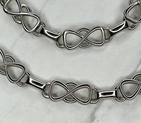 infinity Silver Tone  Symbol Bow Chain Link Belt Size Small S