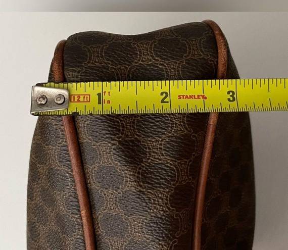 CELINE  Vintage Macadam Chain Shoulder Bag Leather PVC interior monogram brown