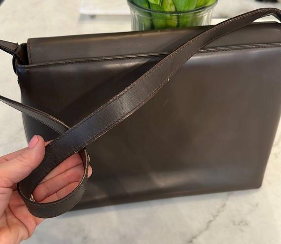 Gucci  Vintage Brown Leather Shoulder Bag