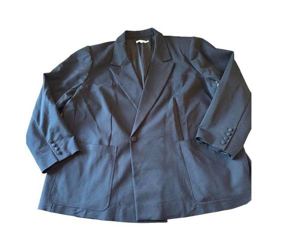 Good American  Black Long Sleeve Oversized Button Front Blazer size 7/US 4XL