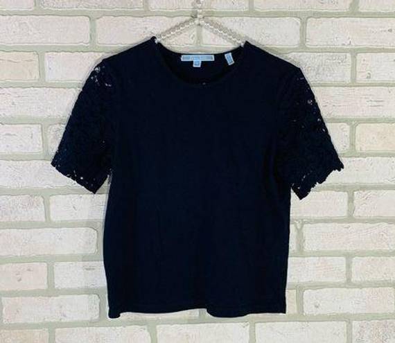 Draper James  Navy Lace Short Sleeve Tee Size S