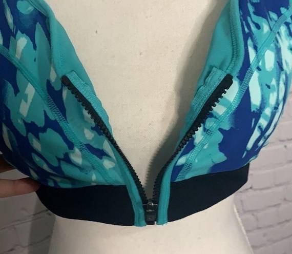 Zella  Teal and Blue Racerback Exercise Bra Size L