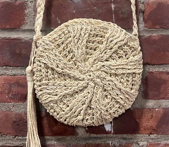 Straw Crossbody Bag Tan