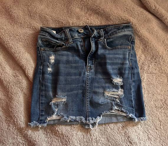 American Eagle Outfitters Ripped Denim Jean Skirt