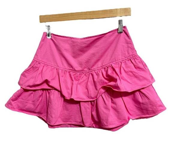 The Moon Day +  hot pink tiered denim skort size Small NEW