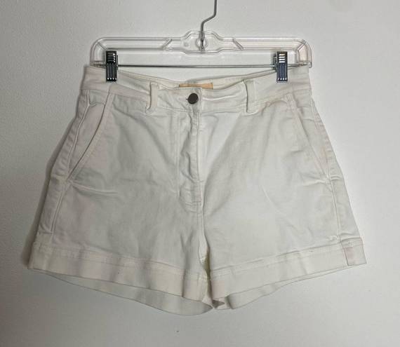 Everlane  Cotton Twill Denim Shorts Bone White 6