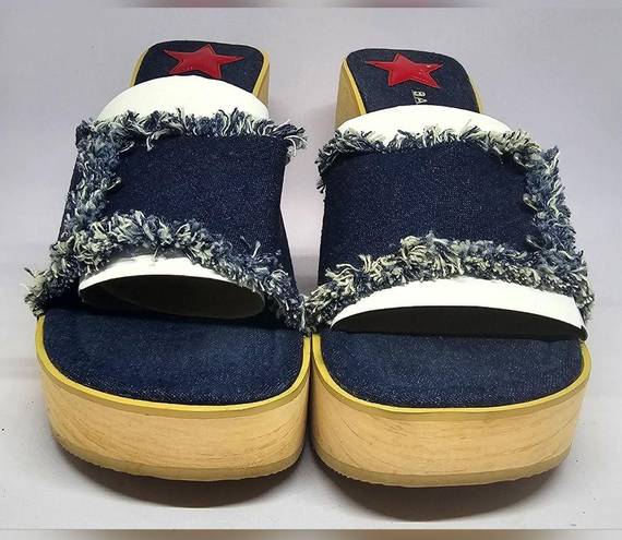 Vintage Blue Bakers  Denim Platform Wedges Size 9M