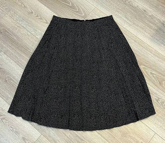 J.Crew  Navy Blue and White Pleated Midi Polka Dot Skirt Size 8