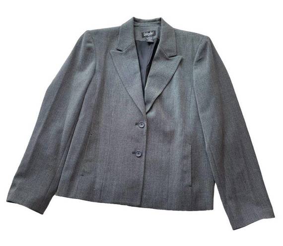 Rafaella  Blazer Jacket Petite Black Size 12P Stretch Novelty Ticking Workwear