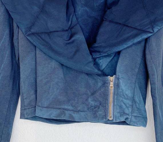 Young Fabulous and Broke  Navy Tie Dye Quilted Crop Moto Jacket Size XSmall