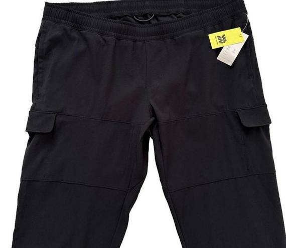 All In Motion  Pants Black Stretch Pull On Cargo Tapered Leg Active Size XXL