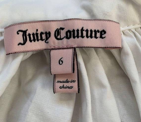 Juicy Couture Y2K  Skirt White Tiered Mini Prairie Coastal Cowgirl Cotton Size 6