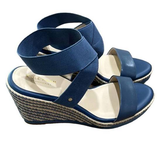 Cole Haan Cole Hann Cloudfeel Espadrille Wedge Sandal Blue Women’s Size 9