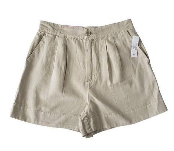 Joie  Shorts Womens Small NWT Beige Linen Blend Pleated High Waisted Summer