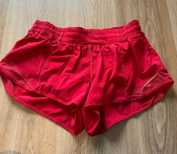 Lululemon Red Hotty Hot Shorts