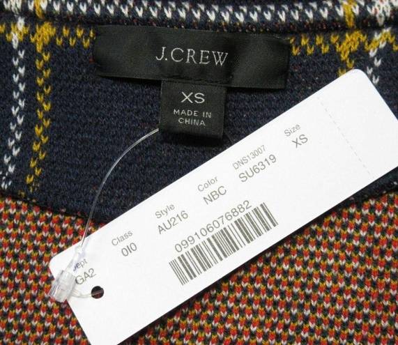 J.Crew NWT  Sophie in Black Stewart Tartan Open-Front Sweater Blazer Cardigan XS