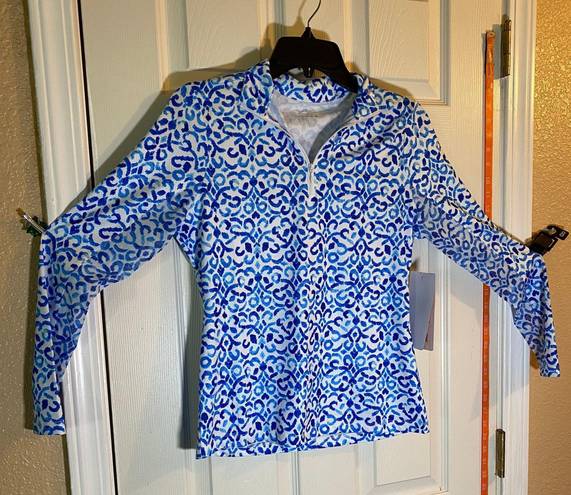 Gottex Golf Tennis Top XS Women’s Long Sleeve Shirt (Santorini Blue) NWT $88