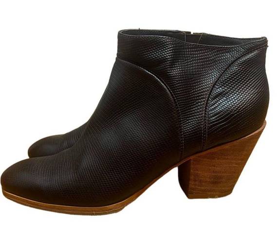 ma*rs Rachel Comey Chocolate Brown Lizard Embossed  Ankle Boots Sz. 7