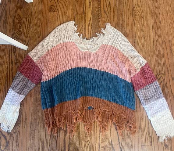 Colorful Knit Sweater Multiple Size M