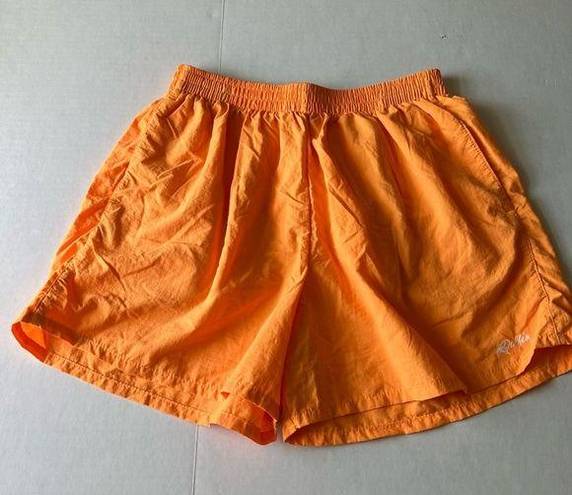 Dolfin Vintage  high waisted nylon shorts Large made in USA pockets neon orange